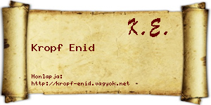 Kropf Enid névjegykártya